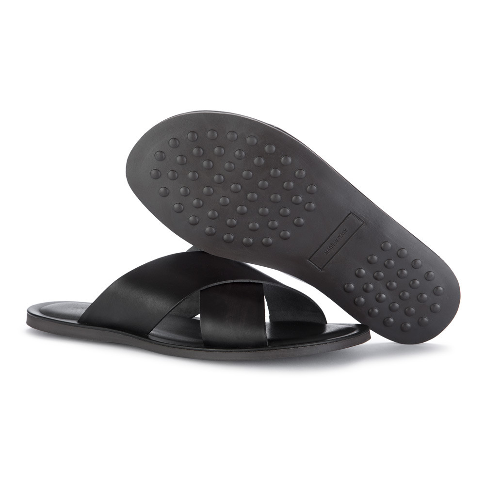 Herrensandalen Manovia 52 | M6267 Schwarz Leder | derna.it