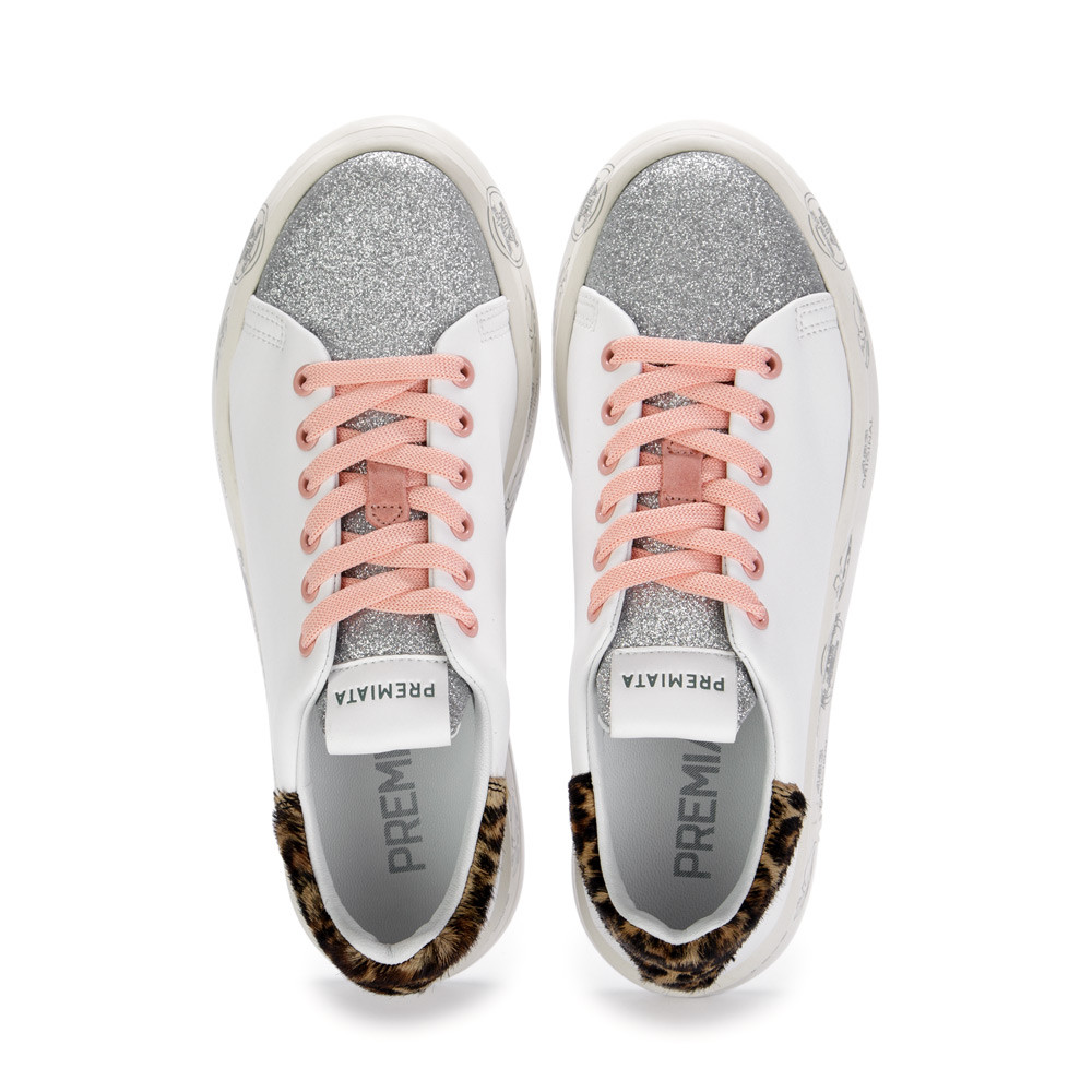 Sneakers Donna Premiata Belle 5988 Bianco Rosa derna