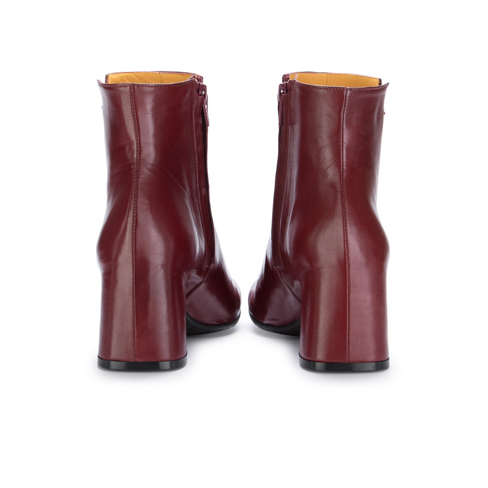 Dark red shop leather boots