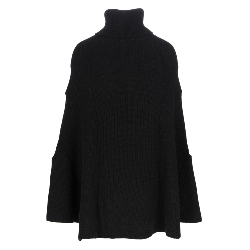Black turtleneck poncho on sale sweater