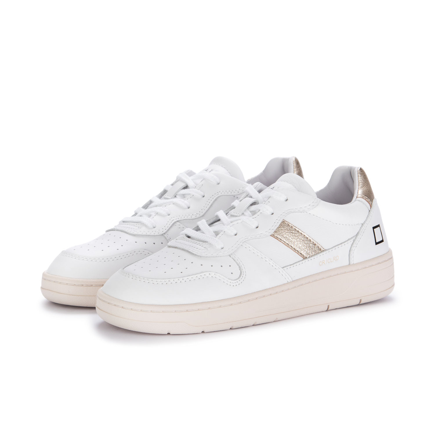 Sneakers Donna D.A.T.E. Court 2.0 Pelle Bianco Oro