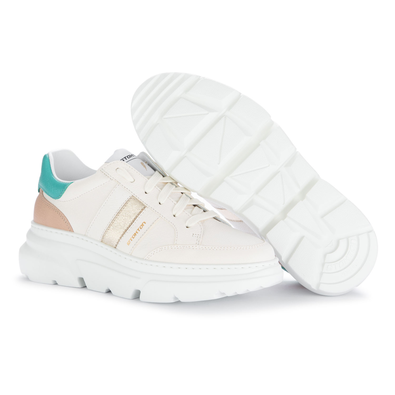 Womwen's Sneakers Stokton White Green Pink | Shop on Derna.it