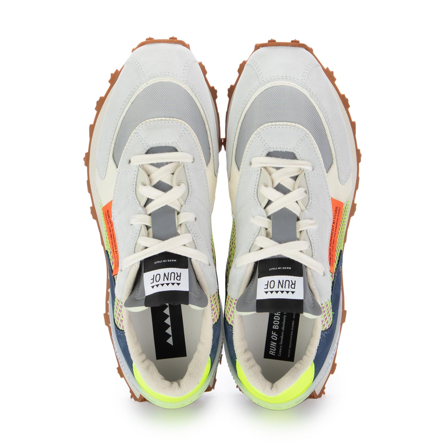 Men s Sneakers RUN OF Blue Yellow Shop Italian Shoes at derna
