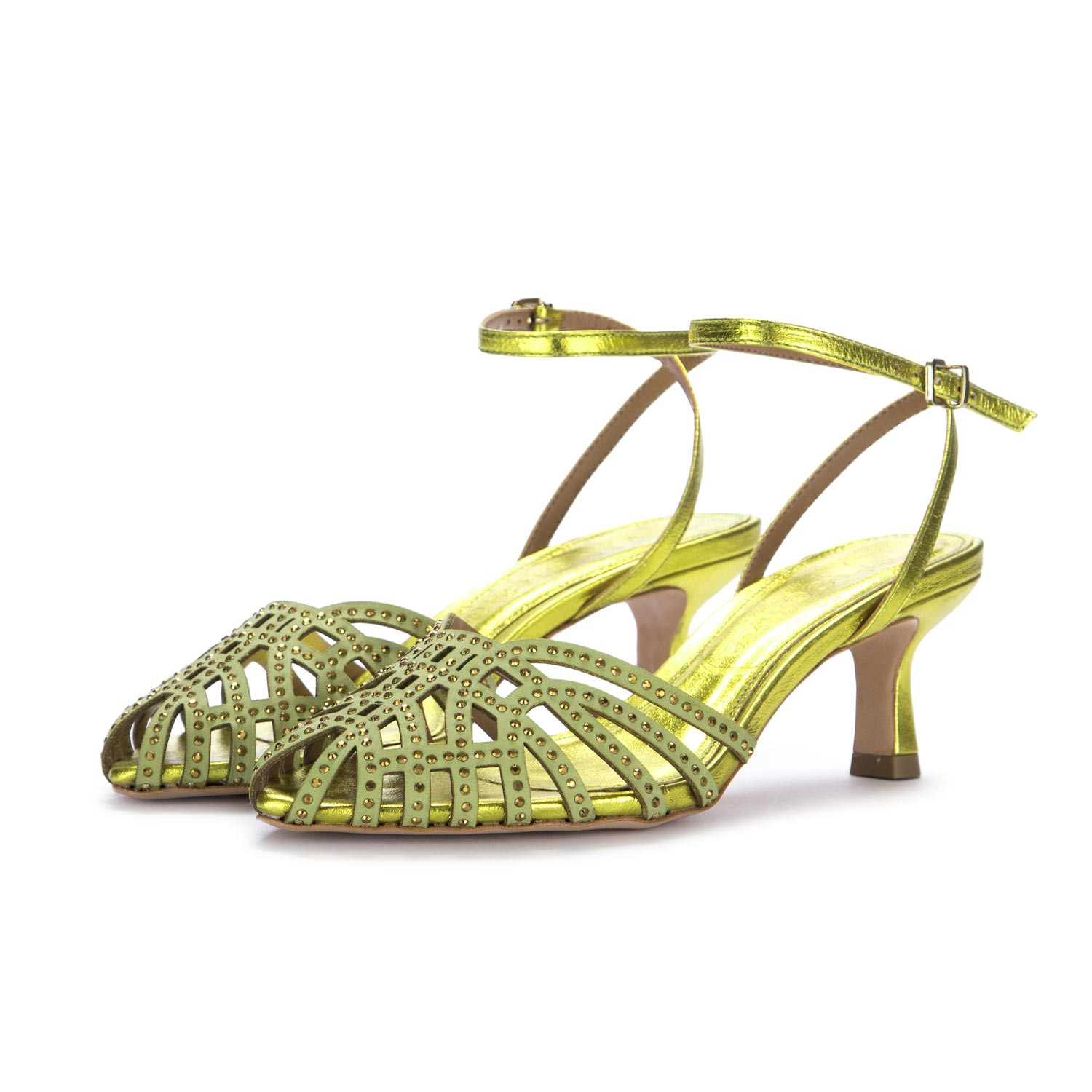 Heeled Sandals Vicenza Light Metallic Green Shop at derna