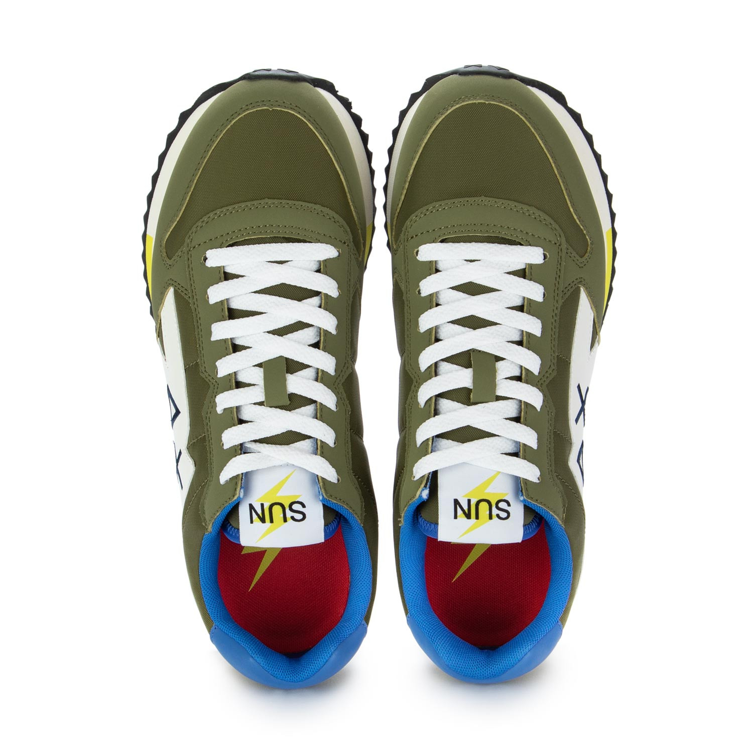 SUN68 Sneakers da Uomo Niki Solid Tessuto Verde Militare | Derna.it