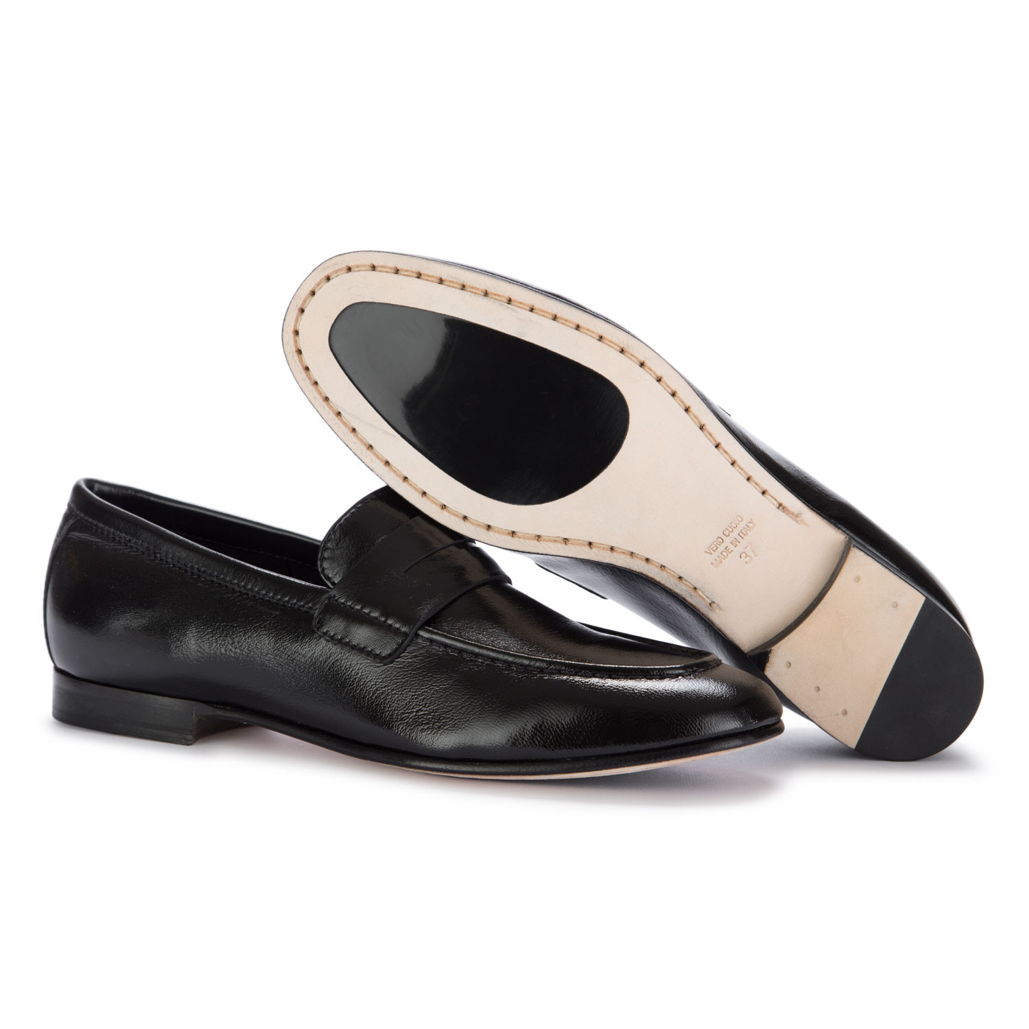 Women s Loafers Manovia 52 Harrods Leather Black Buy at derna