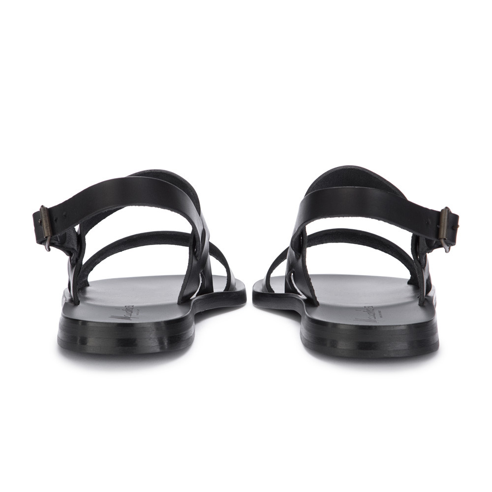 Herrensandalen Manovia 52 Riemen Leder Schwarz | Shoppen bei derna.it