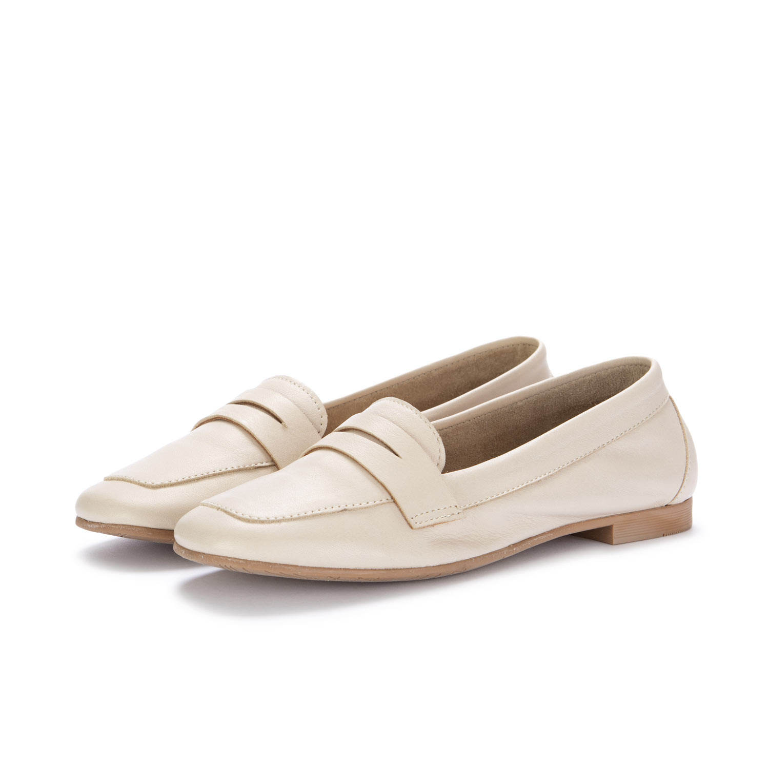 Cream leather loafers new arrivals
