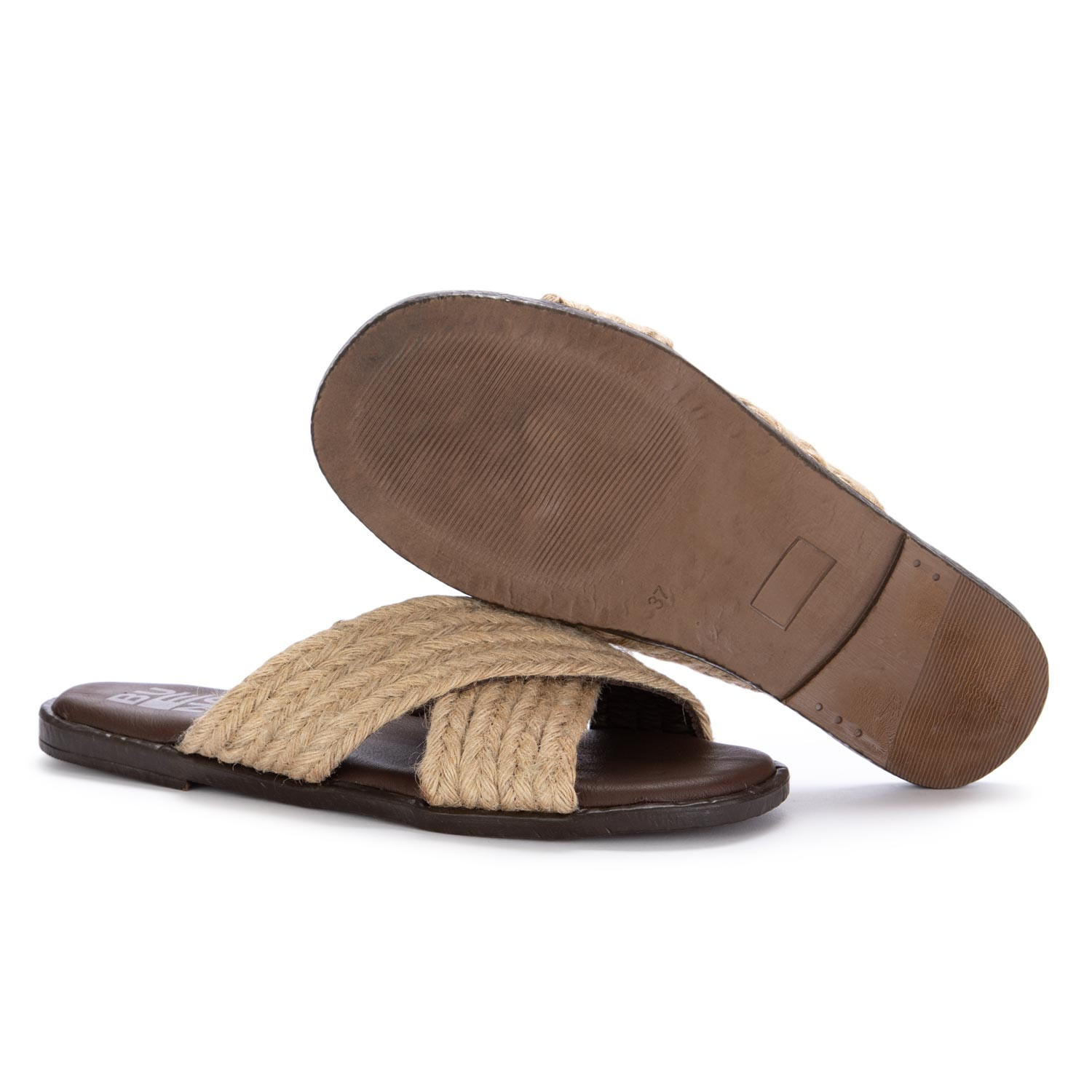 Sandali da Donna Bueno Corda Pelle Beige Compra su derna