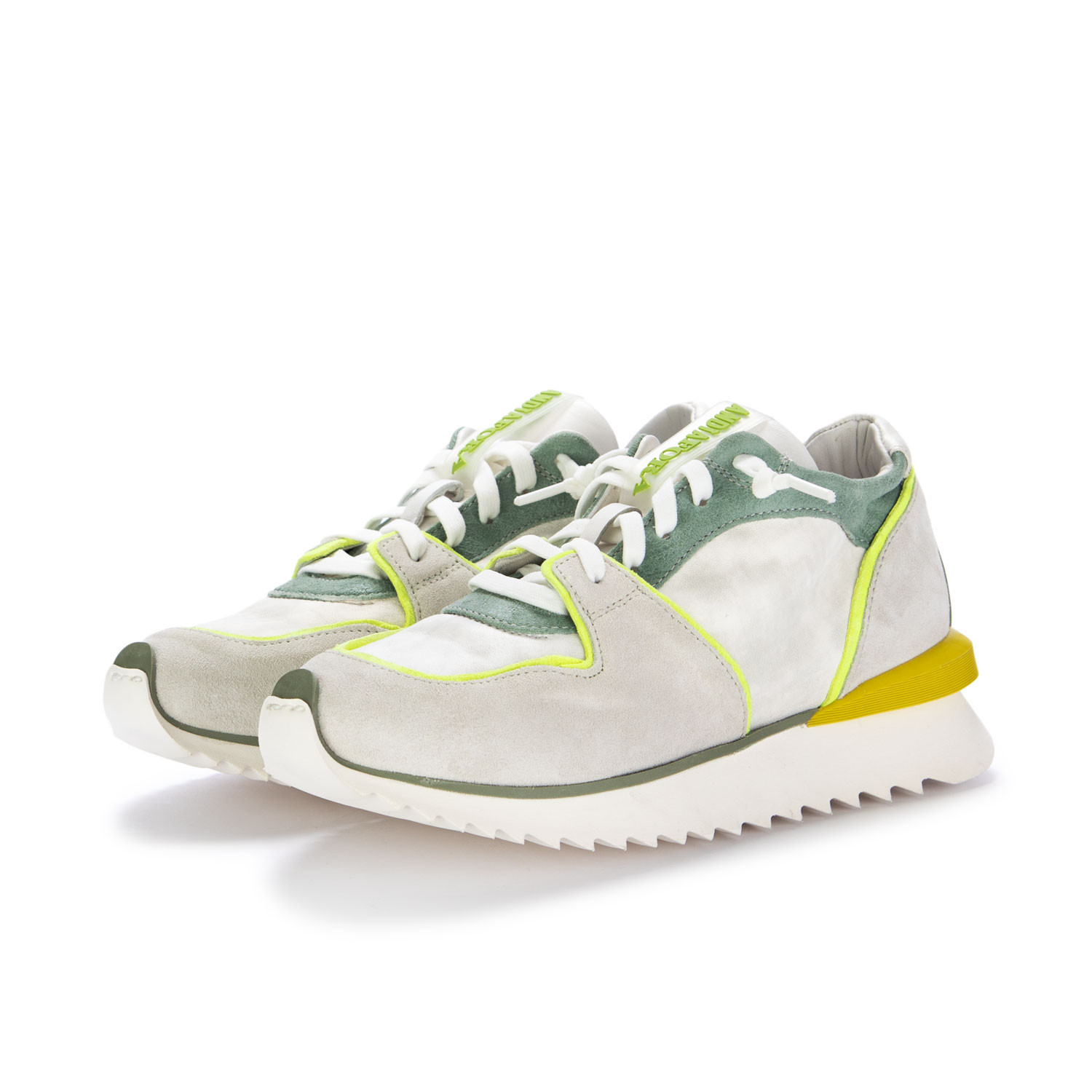 Women s Sneakers Andia Fora Suede White Grey Yellow derna