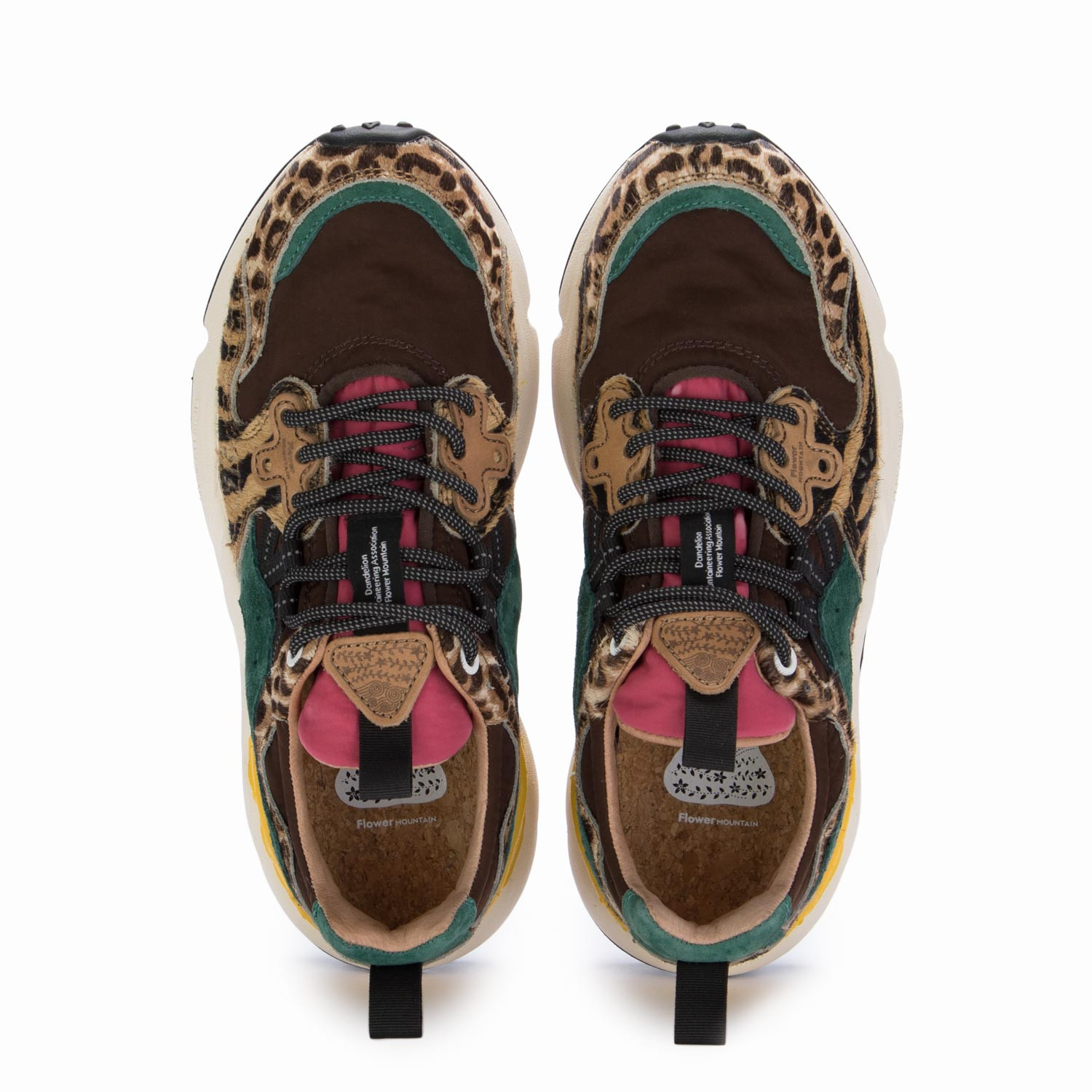 Sneakers Donna Flower Mountain Pony Hair Marrone Multicolor derna