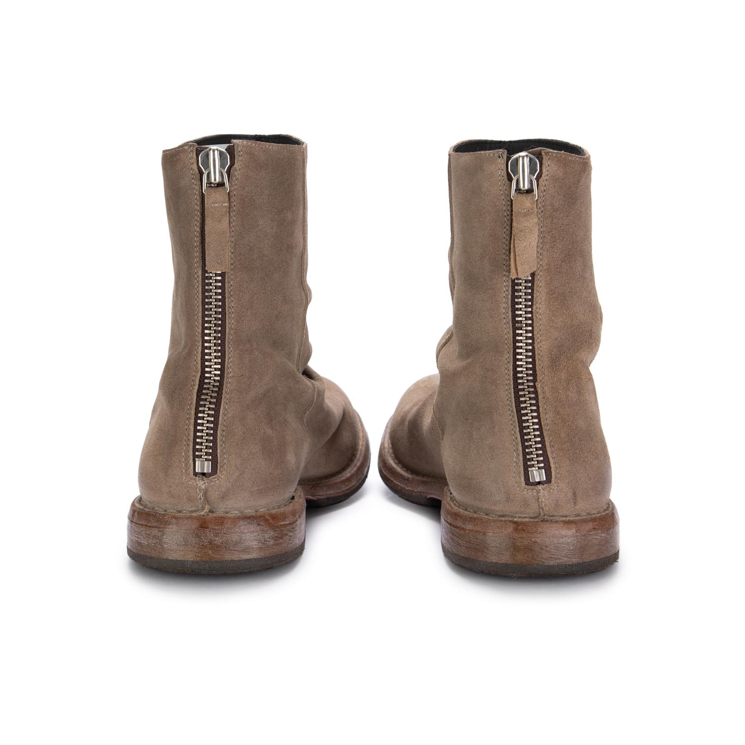 Stivaletti da Uomo Moma Pelle Camoscio Zip Beige derna