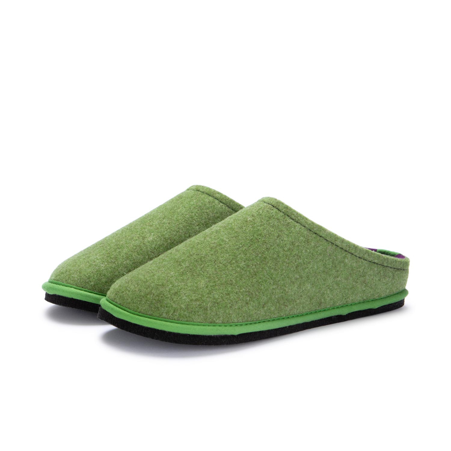 Pantofole da Donna L wenweiss Feltro di Lana Verde Viola derna