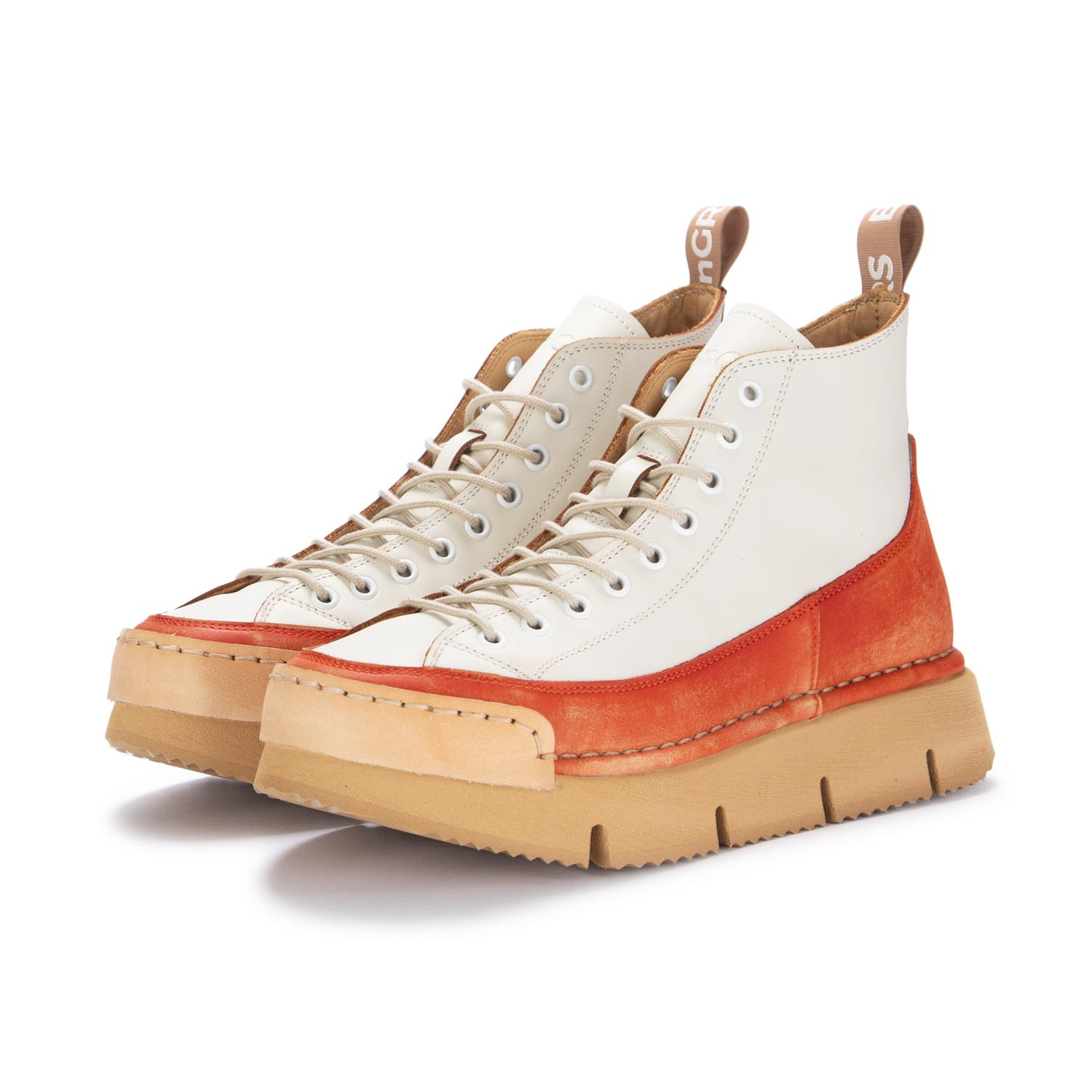 BnG Real Shoes Women s Sneakers La Dinamica White Orange derna