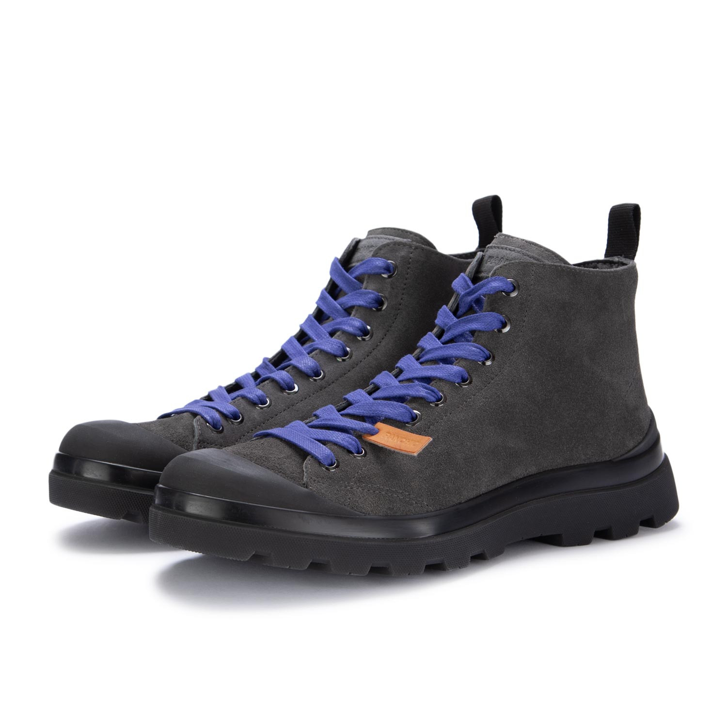 Panchic Lace Up Ankle Boots For Men Suede Dark Grey derna