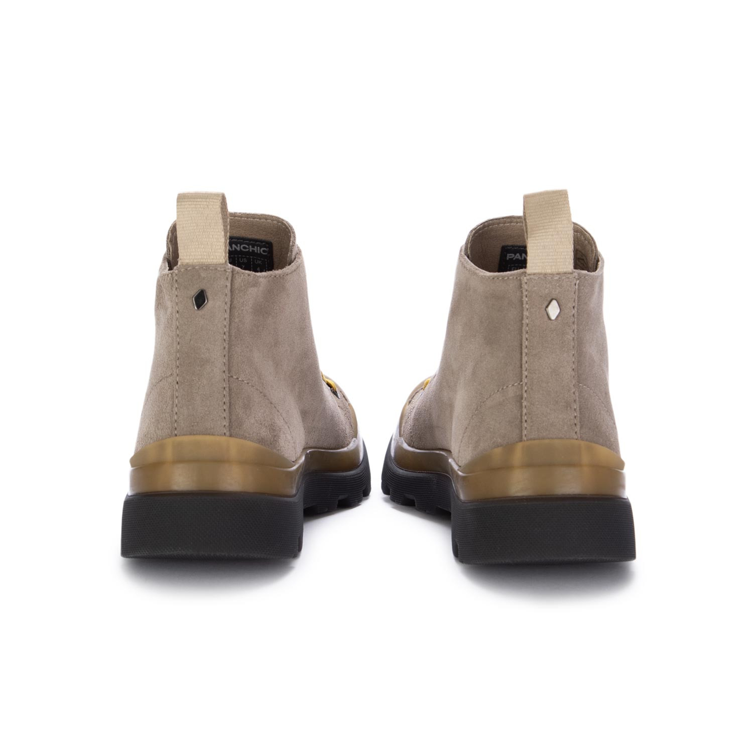 Panchic Stivaletti Allacciati Donna Camoscio Grigio Chiaro derna