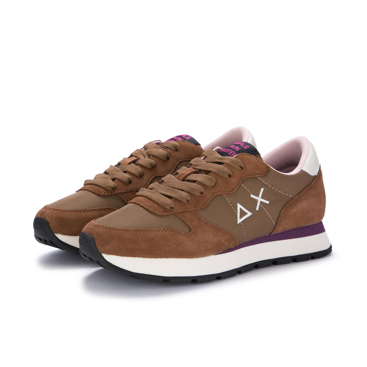 Women s Sneakers Sun68 Ally Solid Nylon Brown Buy at derna