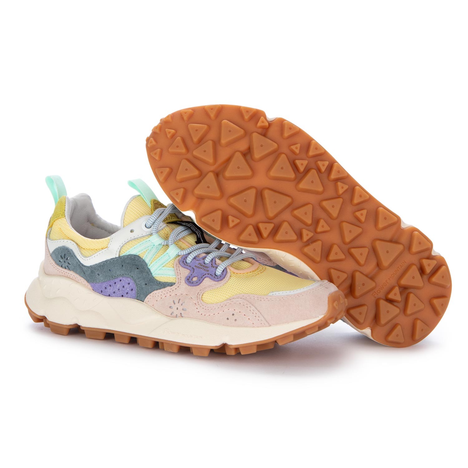 Women's Sneakers Flower Mountain Yamano 3 Yellow Pink | Derna.it