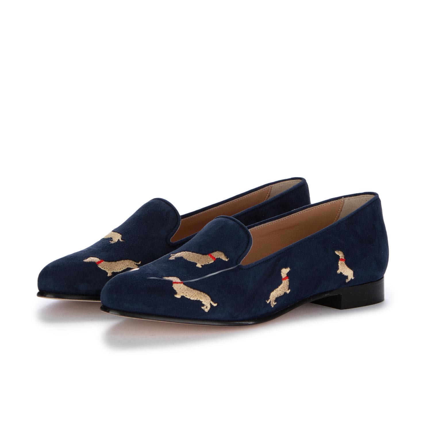 Women s Ballet Flats Roma Suede Dachshund Blue Shop at Derna