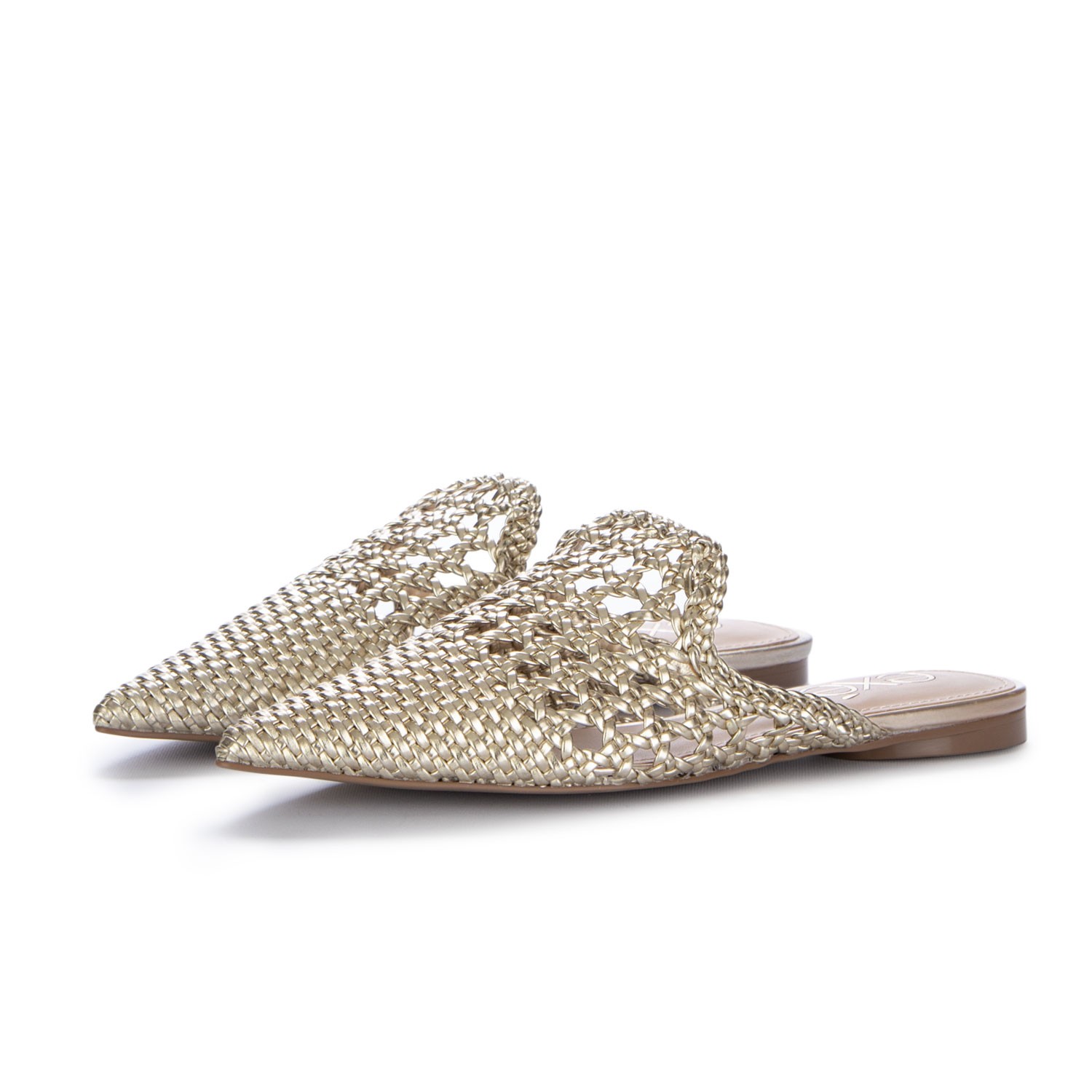Women s Mules Exe Miami Braided Gold Shop at Derna