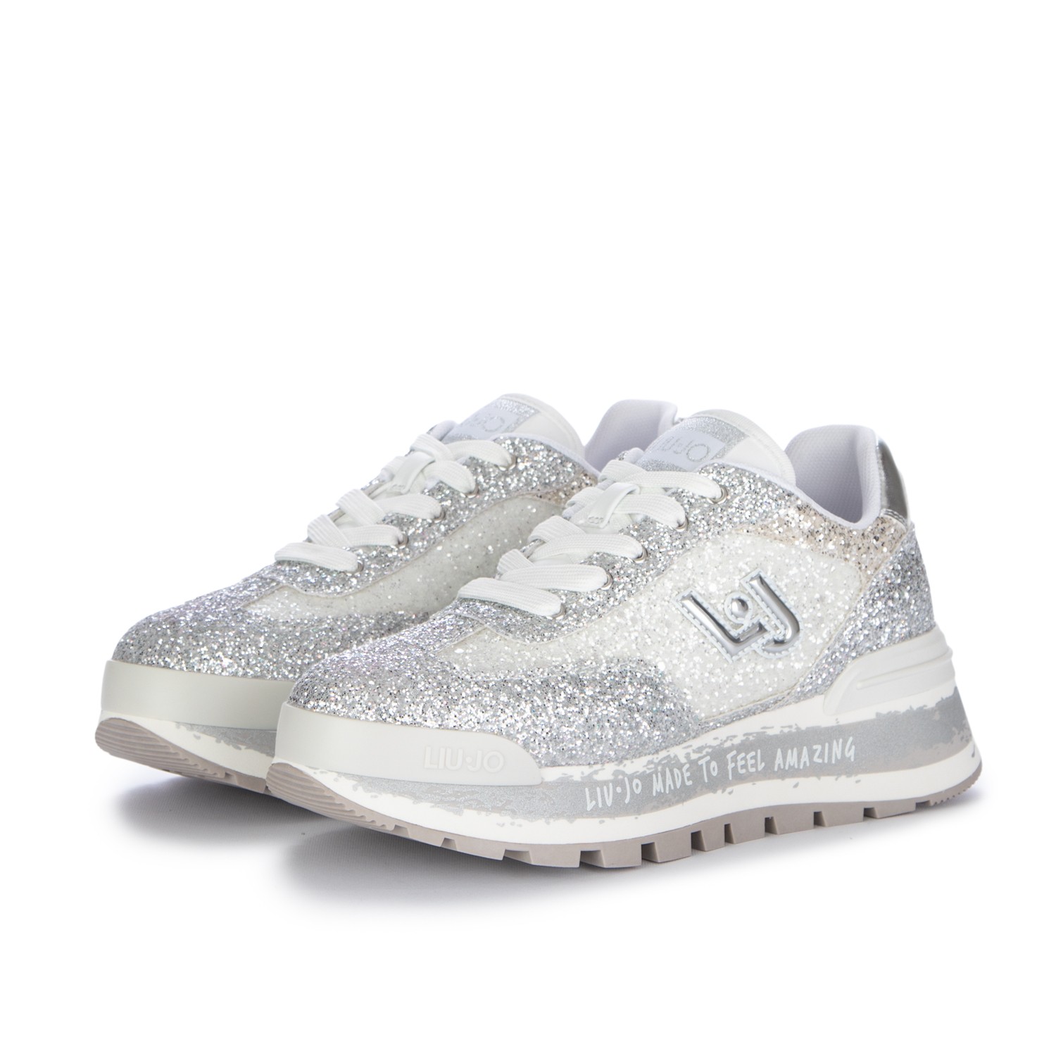Women s Sneakers Liu Jo Amazing Glitter Silver Shop at Derna