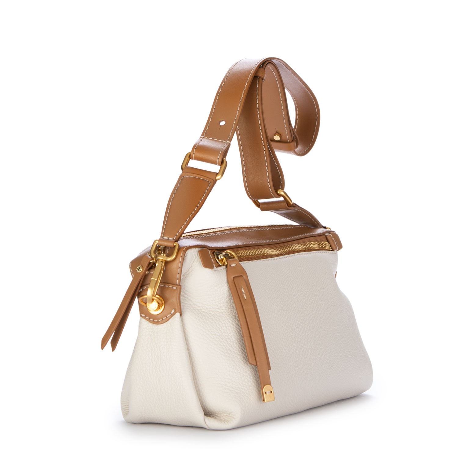 Borsa a Tracolla Gianni Chiarini Serafina Bianco Marrone Derna