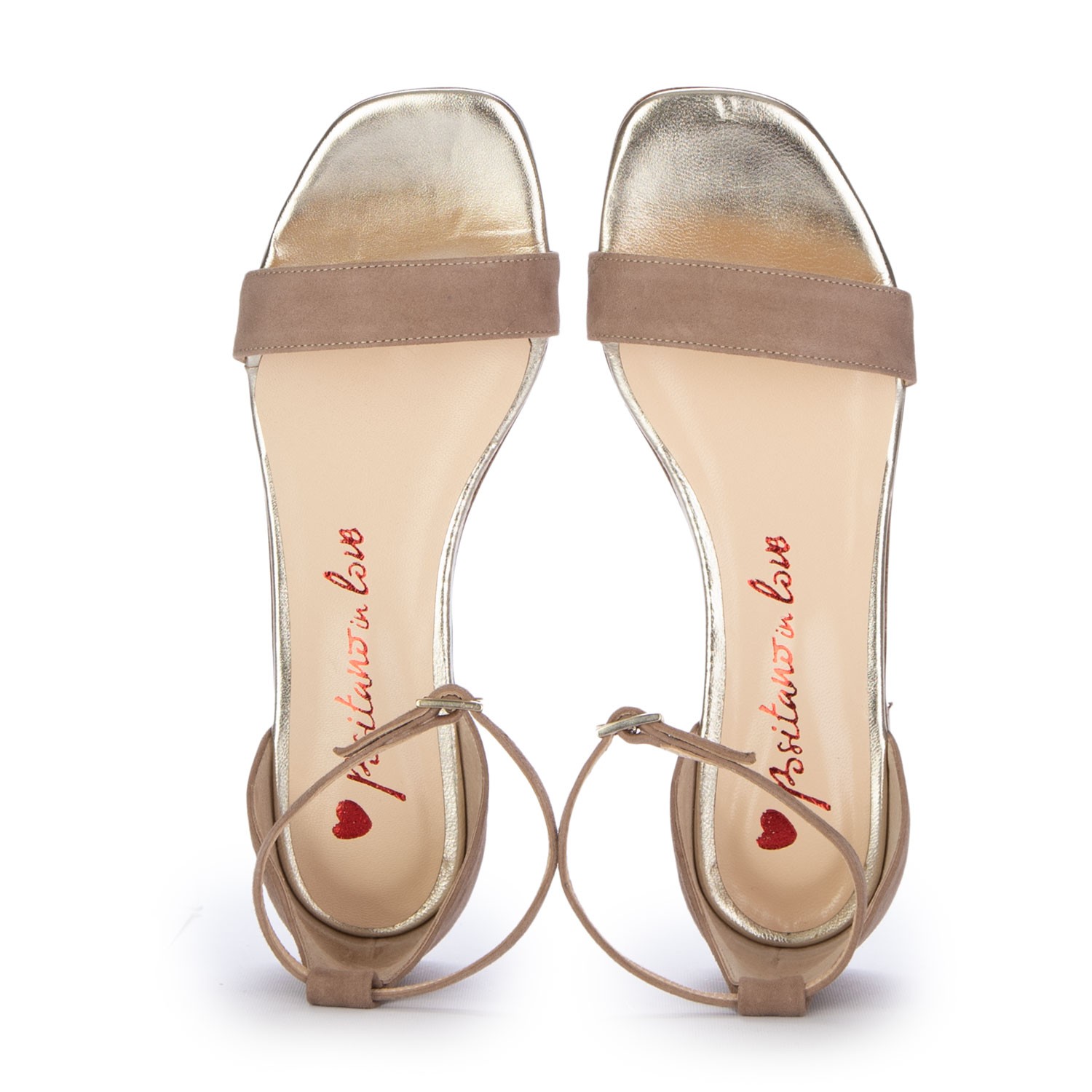 Sandali Positano in Love Camoscio Laminato Beige Compra su Derna