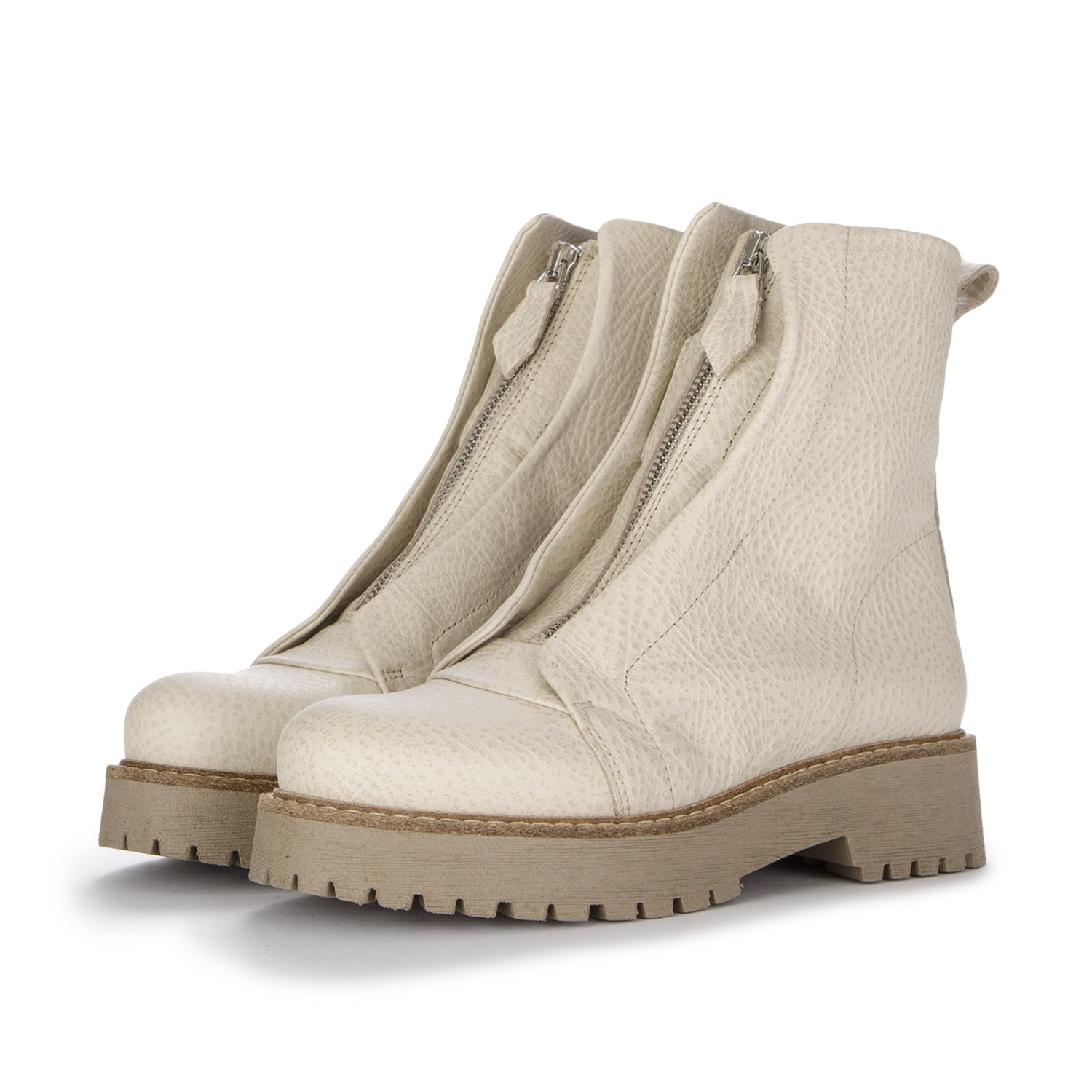 Patrizia Bonfanti Ankle Boots Kuni Zip Bisonte Beige Derna