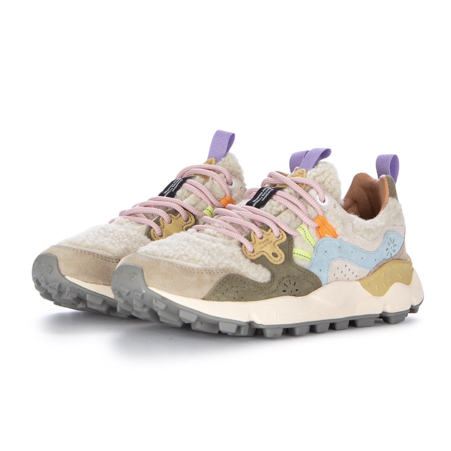 Flower Mountain Sneakers Yamano 3 Suede Teddy Beige Green Derna