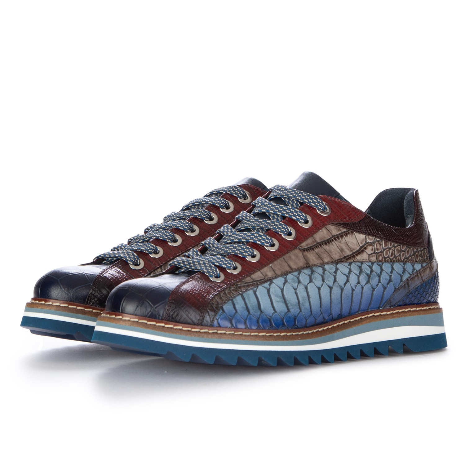 Men s Laced Up Shoes Lorenzi Drillo Blue Shop at Derna