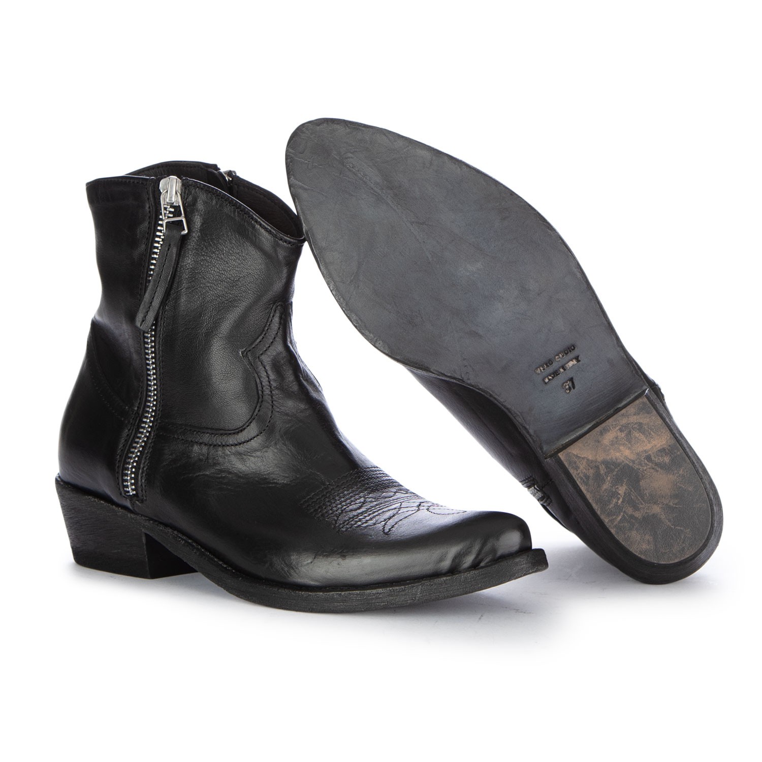 Women s Cowboy Ankle Boots Keep Calif Cuoio Black Shop at Derna