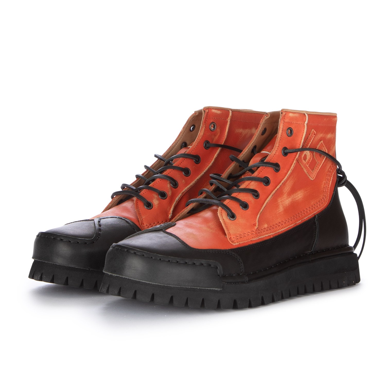 High Top Sneakers Bng Real Shoes La Biker Orange Black Derna