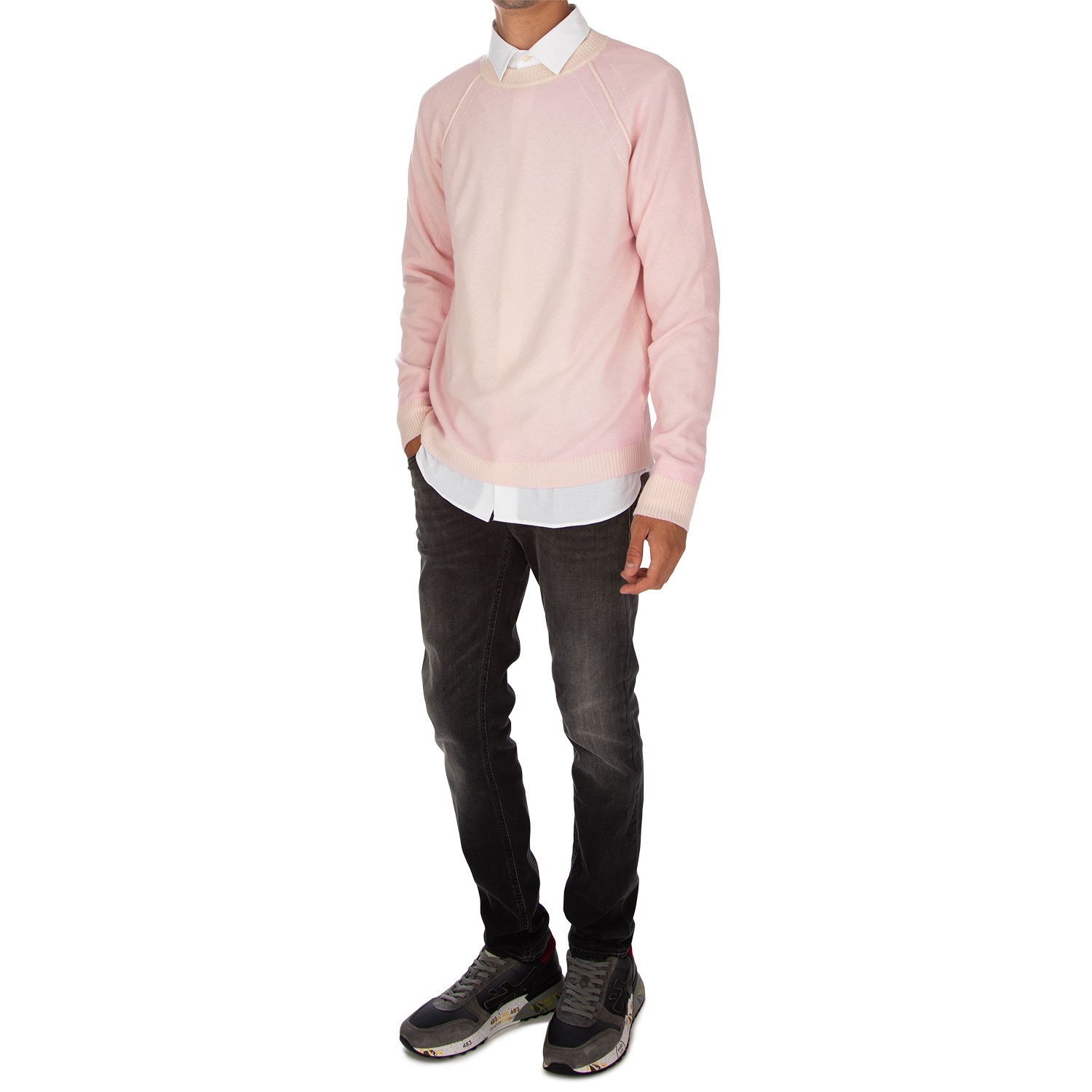 Men s Sweater Daniele Fiesoli Wool Cashmere Pastel Pink Derna