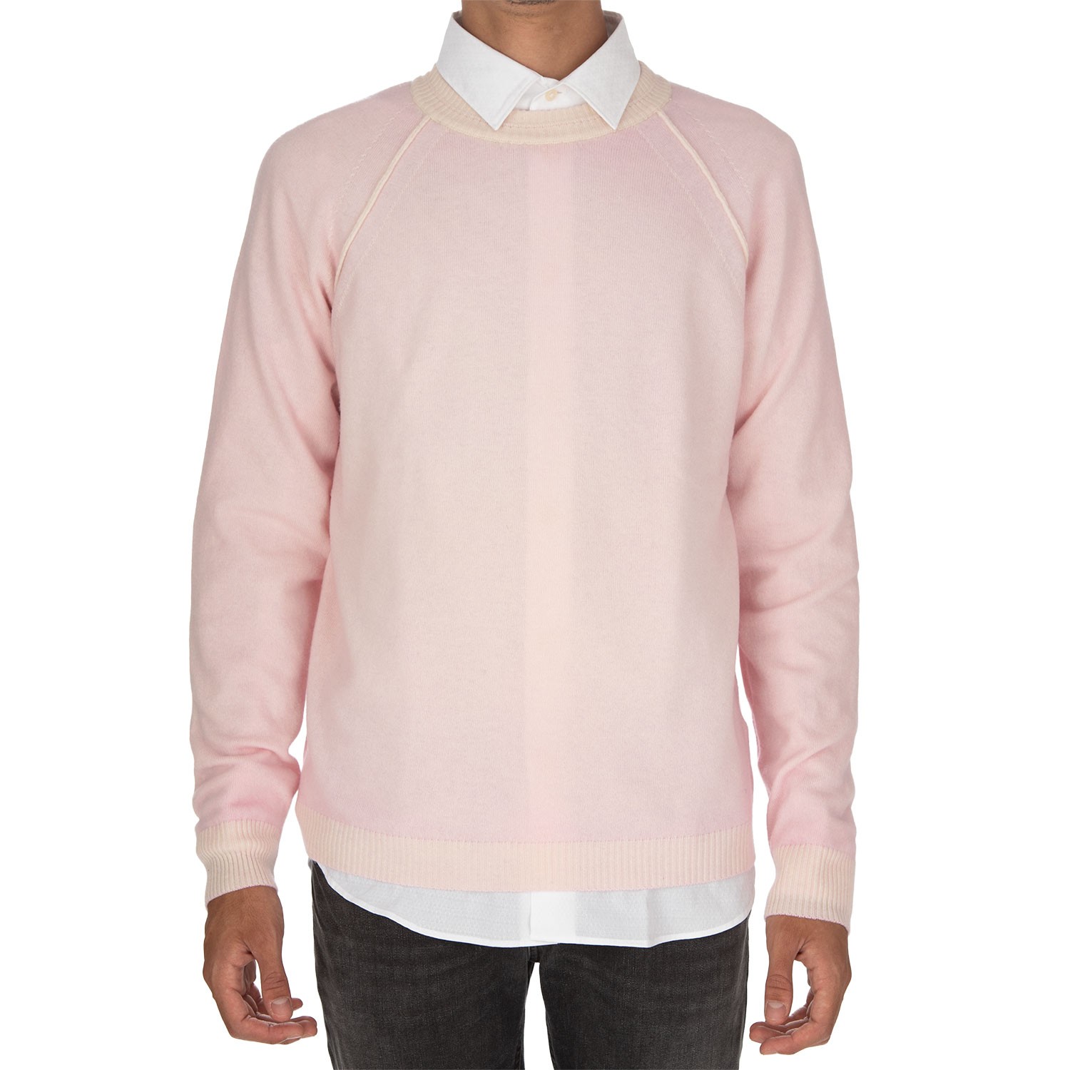 Men s Sweater Daniele Fiesoli Wool Cashmere Pastel Pink Derna