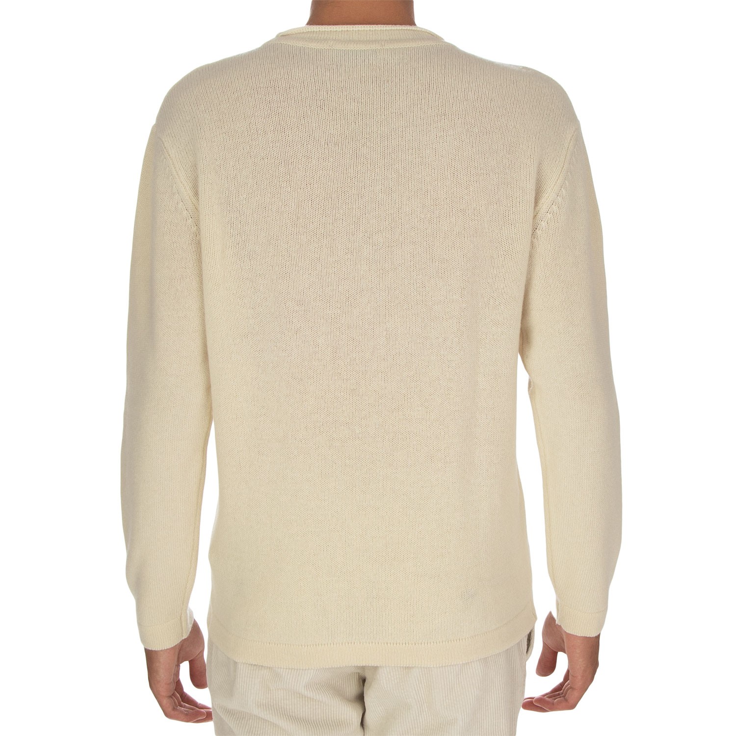 Men s Sweater Wool Co Crewneck Cream White Shop at Derna