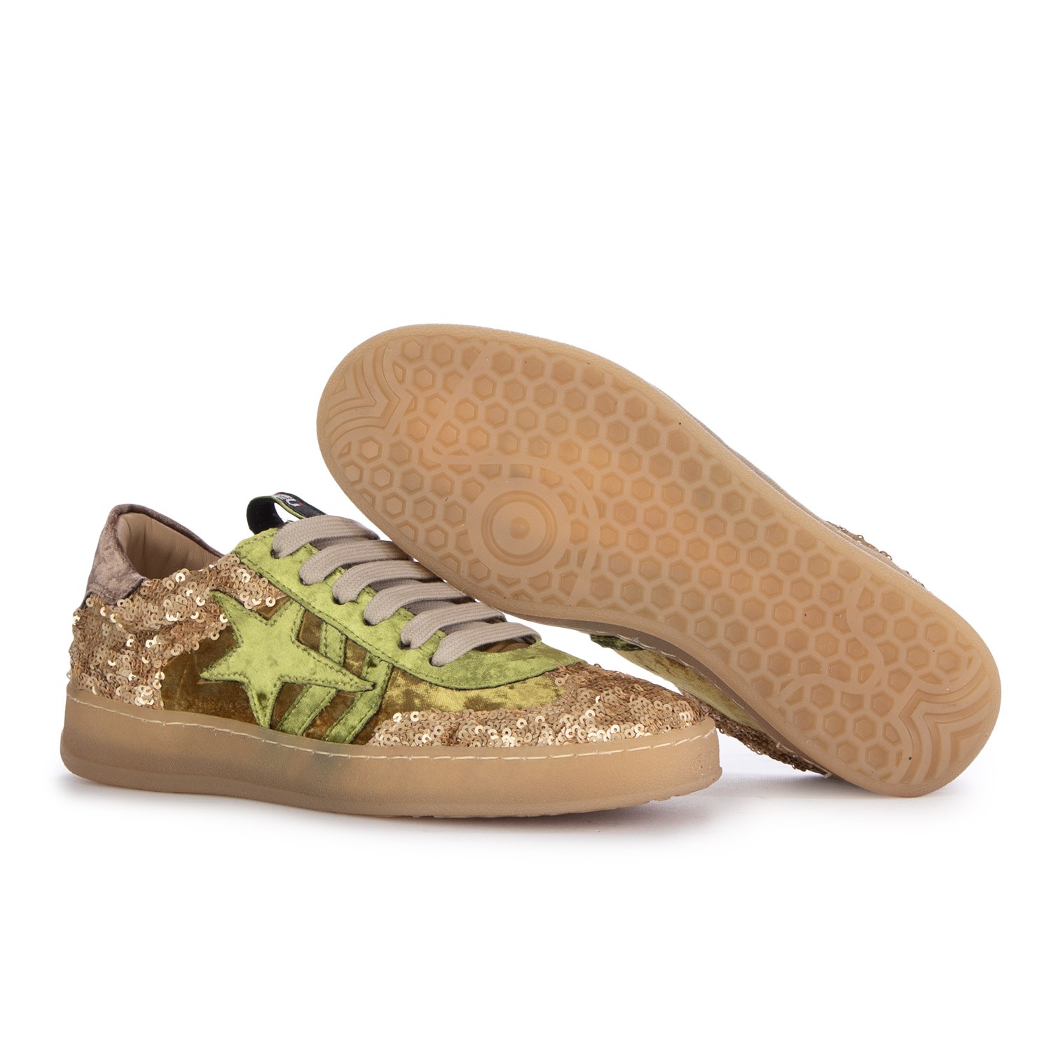 Green and gold sneakers shop