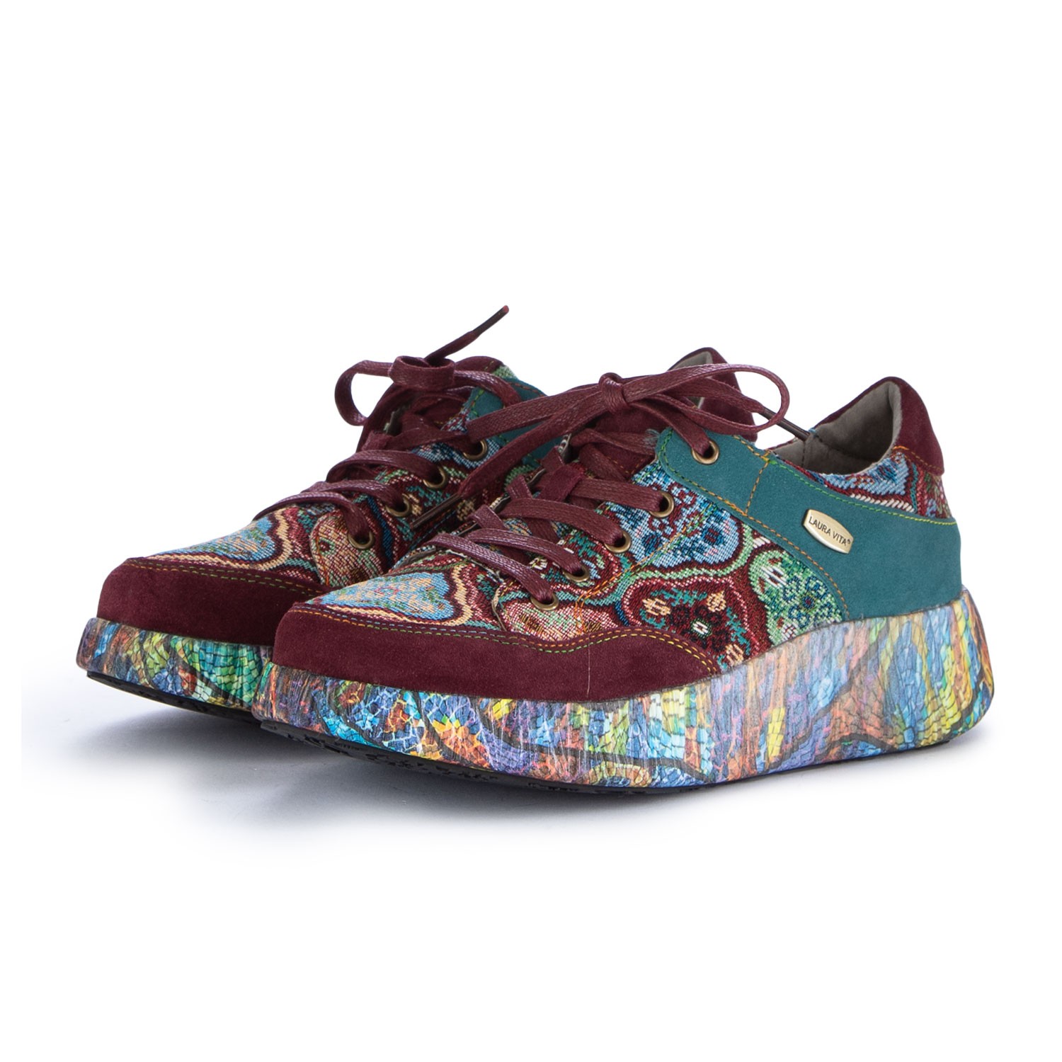 Sneakers da Donna Laura Vita Nikito Bordeaux Multicolor Derna