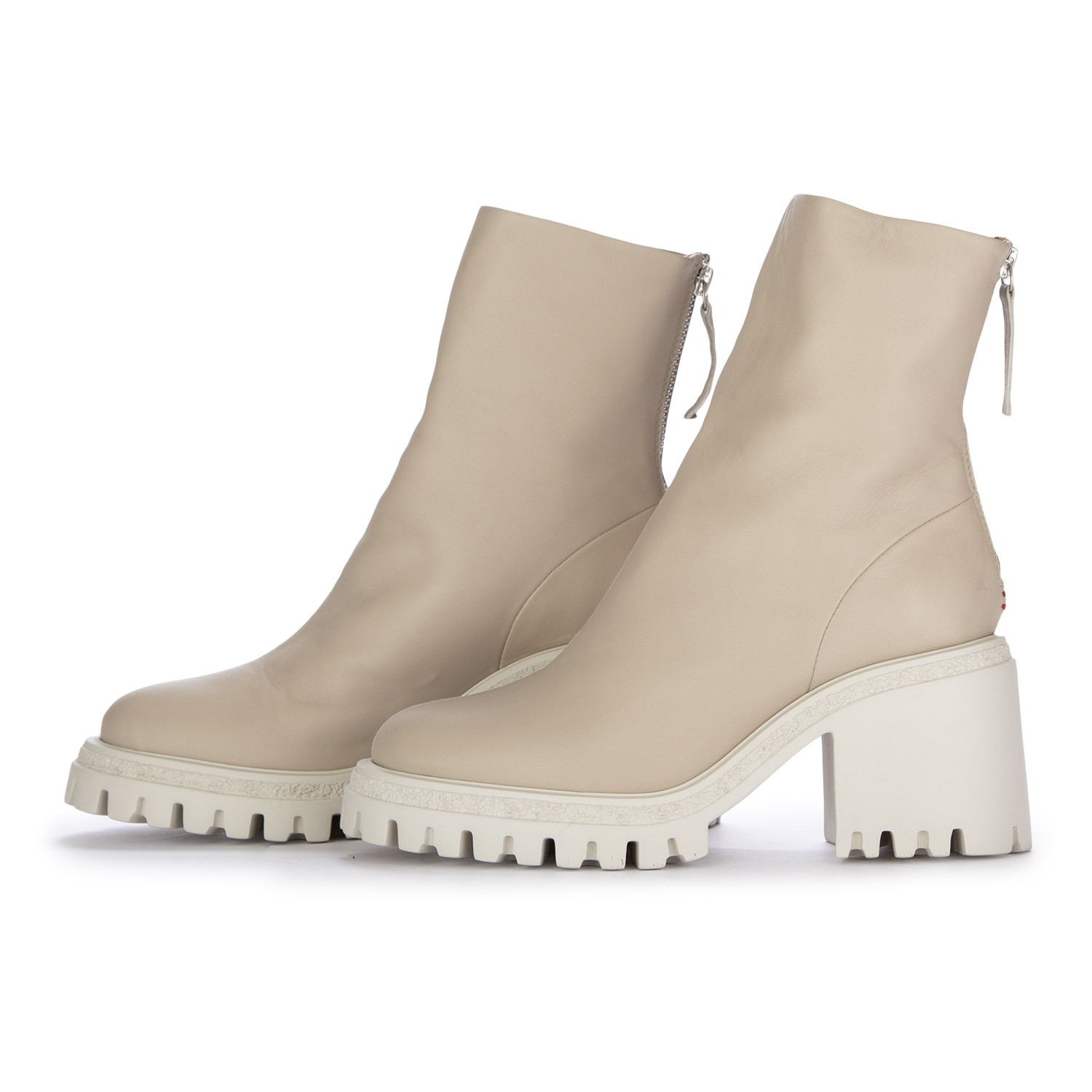 Stivaletti con Tacco Halmanera Baron Peyote Bianco Panna Derna