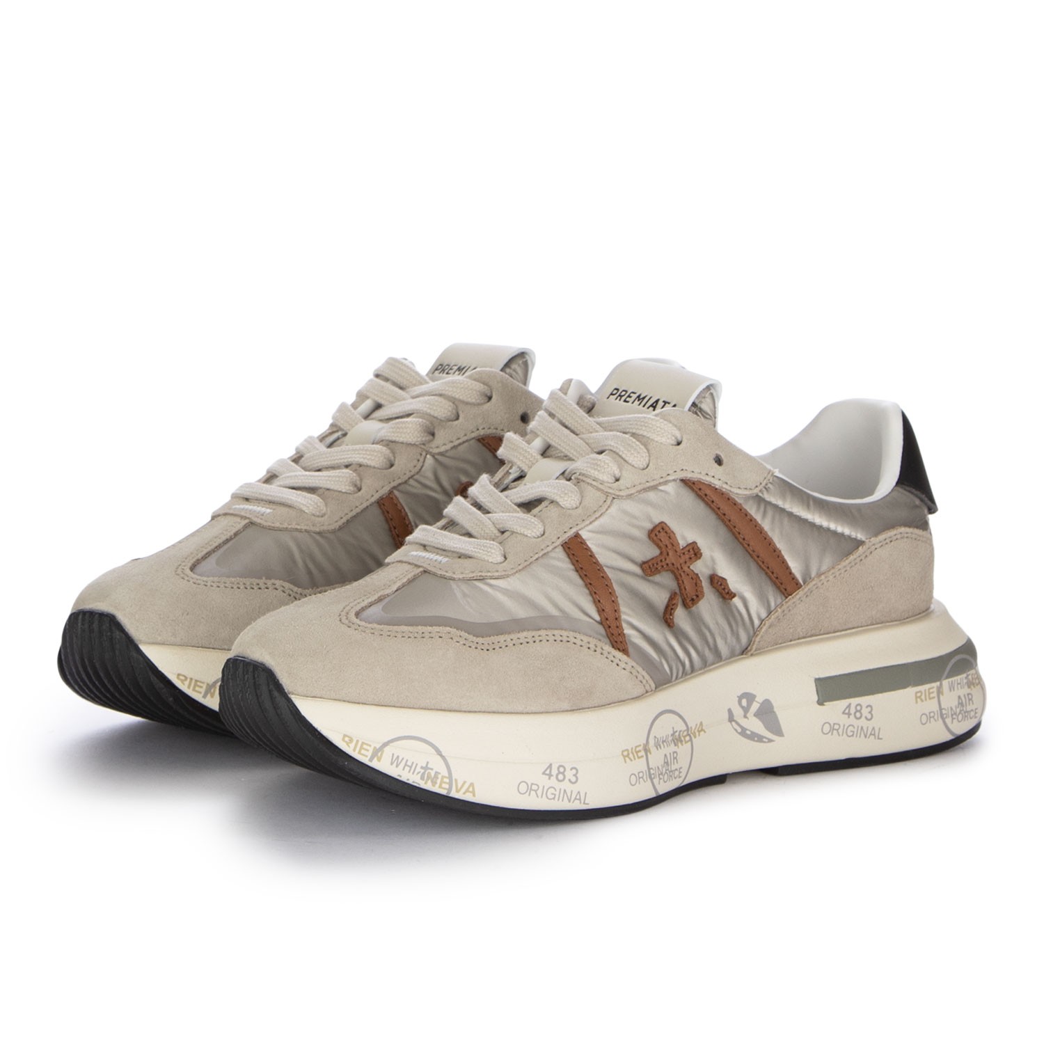 Sneakers da Donna Premiata Cassie Argento Beige Compra su Derna