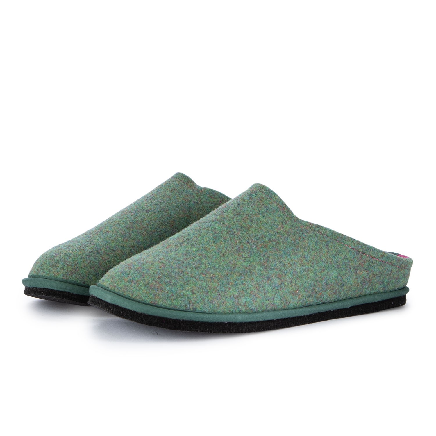 Pantofole da Donna L?wenweiss Feltro di Lana Verde Fucsia | Derna.it