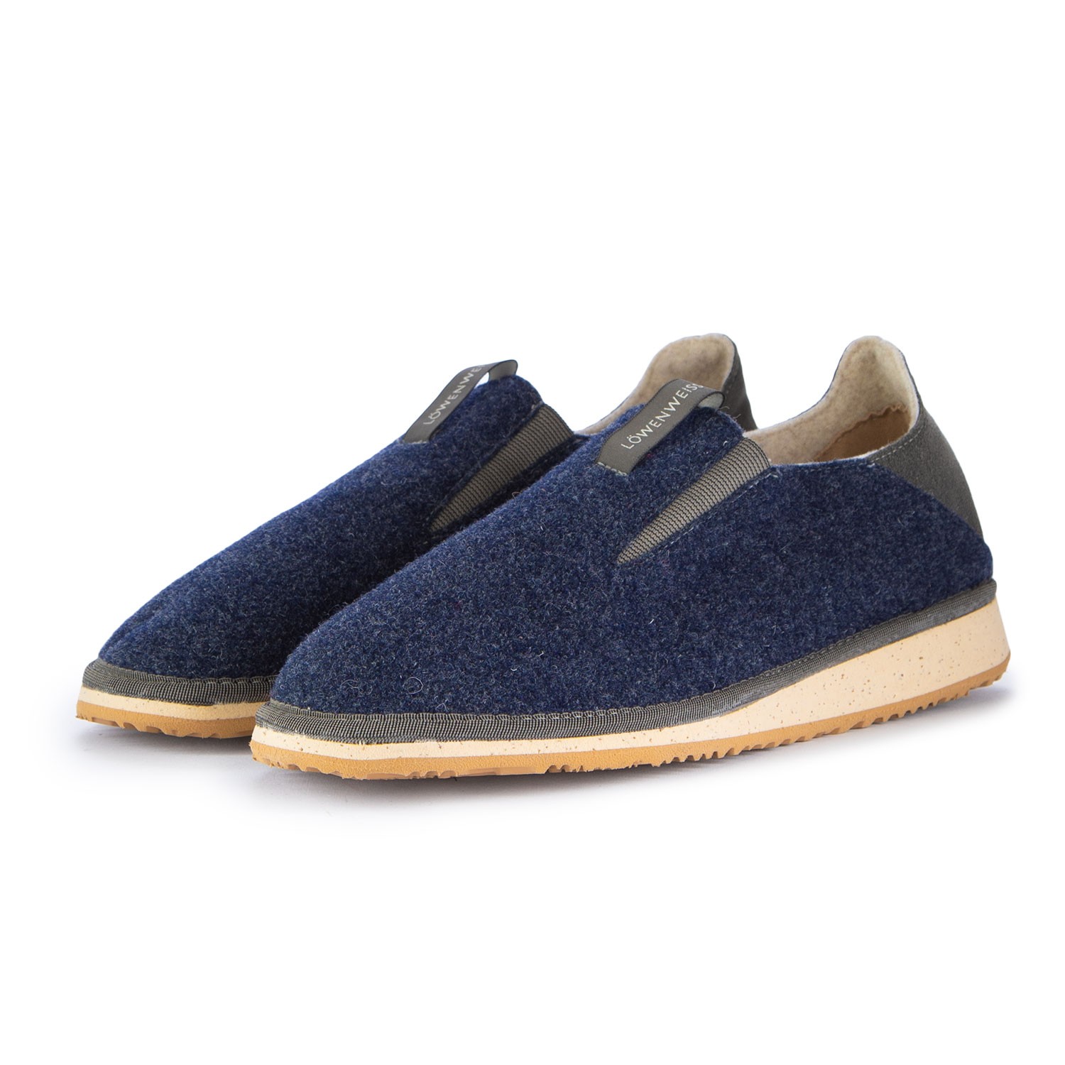 Women s Slippers Lowenweiss FLow Wool Felt Blue Derna