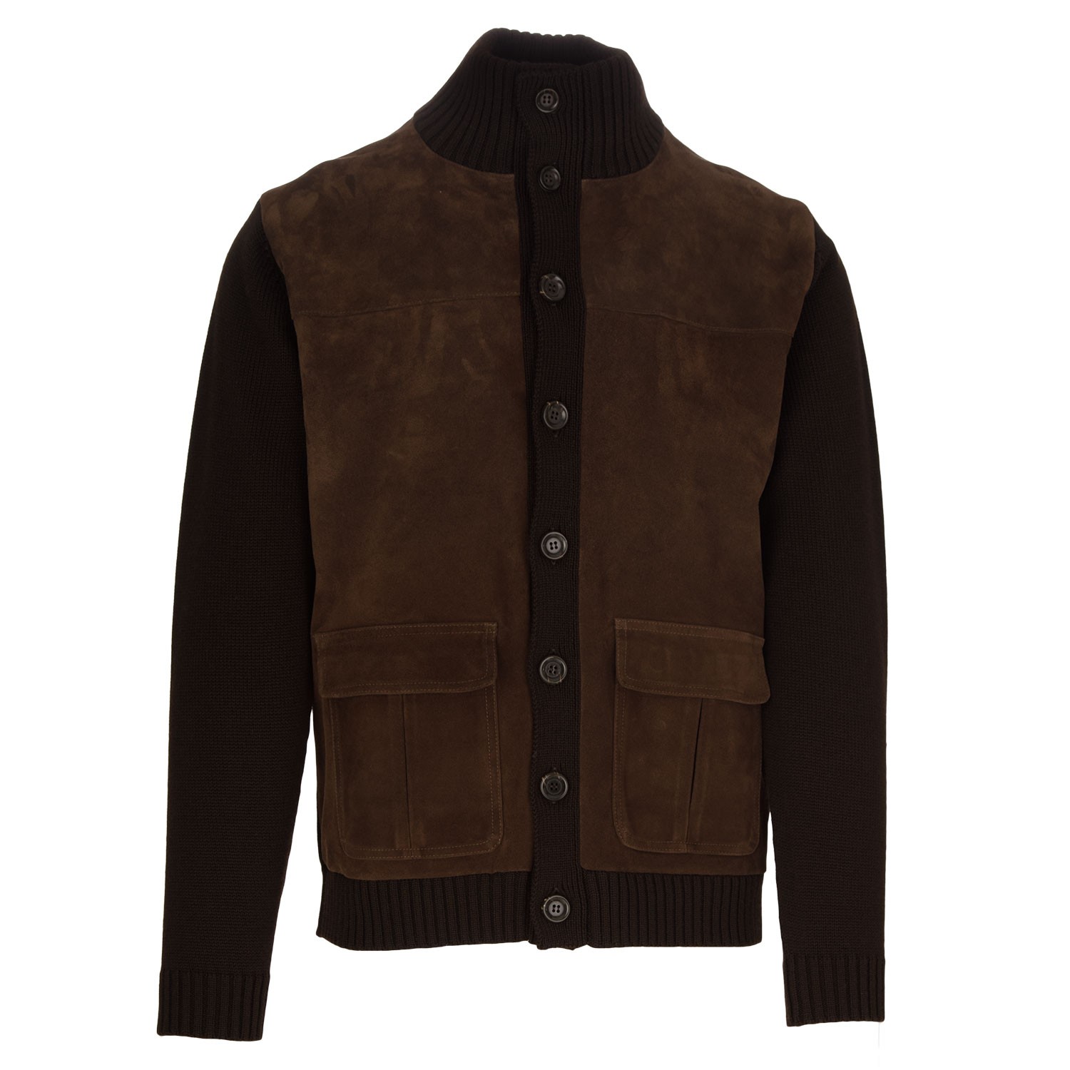 Men s Cardigan Jacket Daniele Fiesoli Suede Brown Shop at Derna