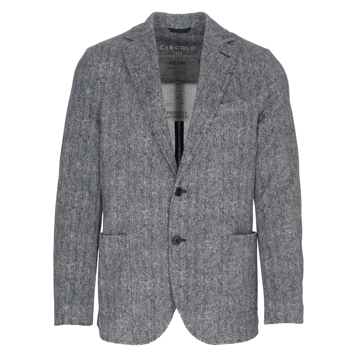 CIRCOLO 1901ダークグレー ジャケット Circolo 1901 Fleece Print Slim Fit Jacket