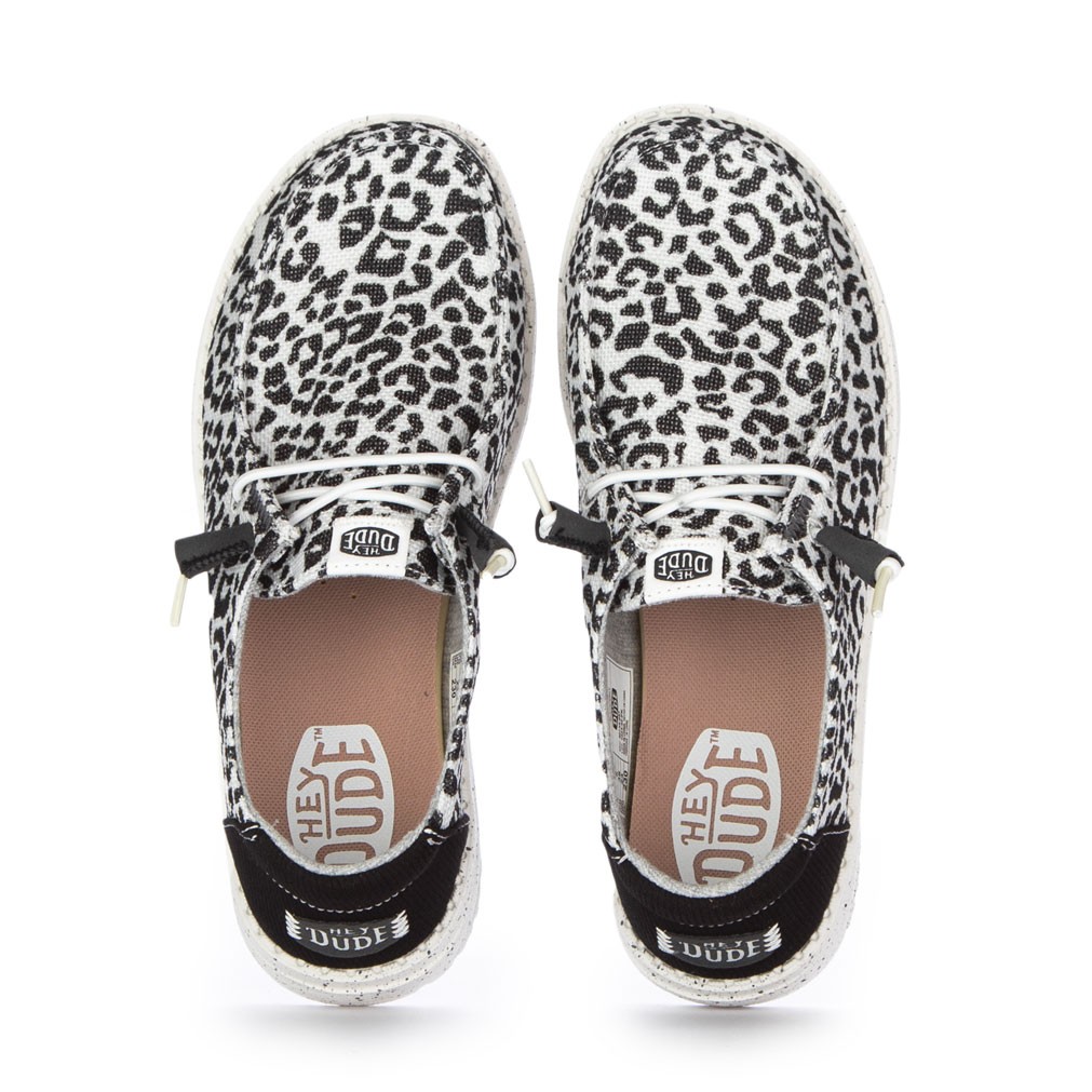 Scarpe Basse da Donna Hey Dude Wendy Leopard Nero Grigio